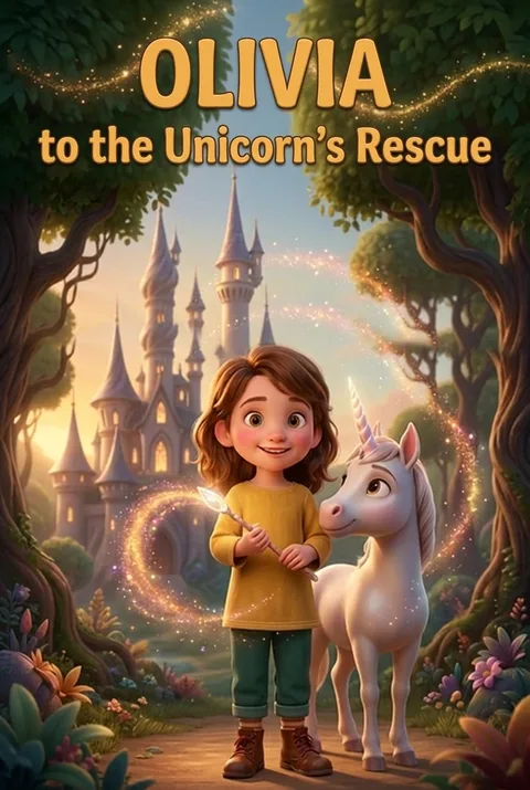 Cover of the personalized book with the name Olivia on the front